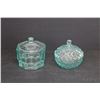 Image 1 : Teal Concord Octagon Candy Dish w Lid and Teal Whitehall Candy Dish w/ Lid