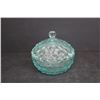 Image 2 : Teal Concord Octagon Candy Dish w Lid and Teal Whitehall Candy Dish w/ Lid