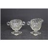 Image 2 : Glass Fruit Bowl 8" - MCM Glass Cream and Sugar Set "Pretzel" and Glass Creamer