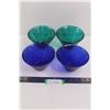 Image 1 : (2) Turquoise Glass Bowls 6" & (2) Blue Glass Bowls 6"