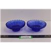 Image 1 : (2) Cobalt Blue Glass Bowls 6"