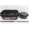 Image 1 : Black Roaster 16"x12",Black Roaster 17.5"x13", & Round Roaster 9.5"x3"