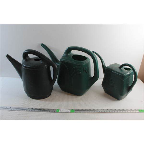 (3) Plastic Watering Cans