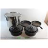 Image 1 : Stock Pot with Lid,(2) Baking Dishes with Lids and (2) Non Stick T-fal Frying Pans