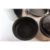 Image 9 : Stock Pot with Lid,(2) Baking Dishes with Lids and (2) Non Stick T-fal Frying Pans