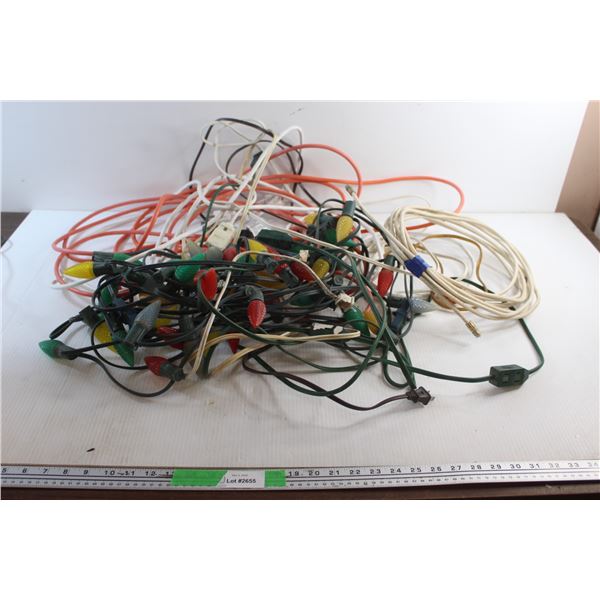 Christmas Lights, Coaxial Cable and Extension Cord - As Is