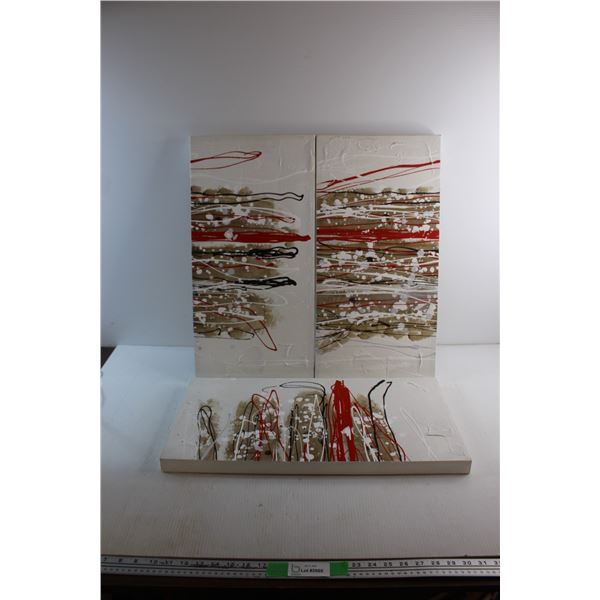 (3) Modern Art Paintings 24'' x 12''