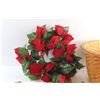 Image 2 : Woven Basket, Brass Trivet and Faux Poinsettia Wreath