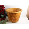 Image 7 : Woven Basket, Brass Trivet and Faux Poinsettia Wreath