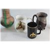 Image 3 : Mugs, Candle, Vase and (2) Beer Steins