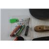 Image 11 : Metal Brushes, Hats. Needle Nose Pliers, Allen Wrenches, Carpenter's Set and Assorted Items