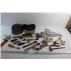 Image 1 : Metal Brushes, Hats. Needle Nose Pliers, Allen Wrenches, Carpenter's Set and Assorted Items