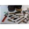 Image 7 : Metal Brushes, Hats. Needle Nose Pliers, Allen Wrenches, Carpenter's Set and Assorted Items