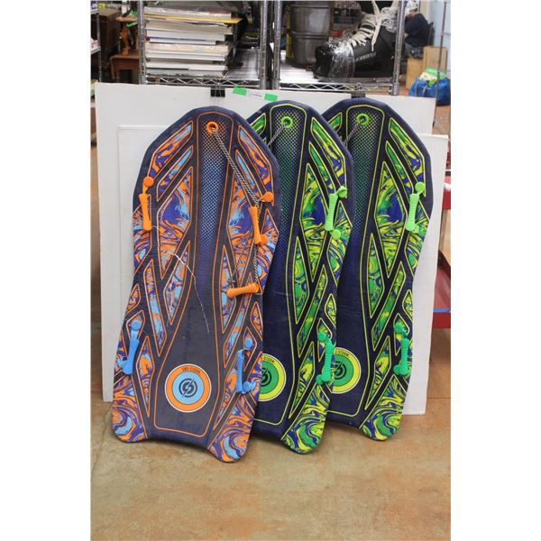 *(3) Sno-Storm Snow Sledge Ski Boards - Some Damage