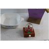 Image 4 : (2) Corning Ware Dishes, Bird House Home Decor and Nintendo Mario Toy