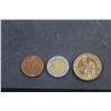 Image 2 : 1995 1 Mexican Peso, 2009 US James K. Polk 1$ Gold Colored Coin and 5 EU Cent Beatrix the Queen of t