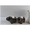 Image 2 : Electric Poly Perk Tea Pot - As Is and (2) Elephant Candle Holders with Candles