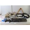 Image 1 : HP Keyboard, Assorted Cables (15 Pin, Speaker, Telephone etc.), Video Game Controllers, Toshiba Remo