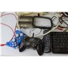 Image 2 : HP Keyboard, Assorted Cables (15 Pin, Speaker, Telephone etc.), Video Game Controllers, Toshiba Remo