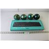 Image 1 : Logitech K120 Keyboard (NIB), (4) Ceramic Ornamental Spheres (3 have Cracks)