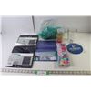 Image 1 : Face Cloths (7 Pack - NIB), Pill Box Kit (Unused), (2) Shoe Storage (NIB), Stickers (NIB), Jar Opene