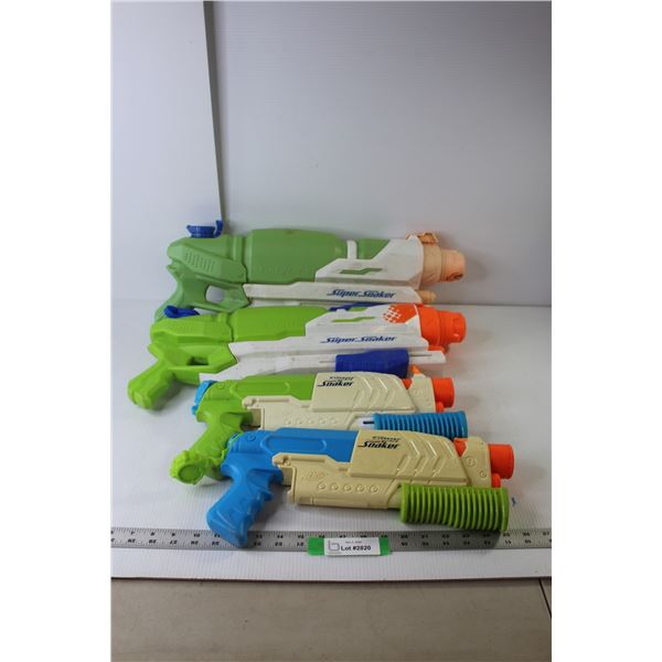 (4) Nerf Super Soakers (Pump Action) (2 Barrage, 2 Scatter Blast)
