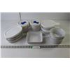 Image 1 : Porcelain Dish Collection (2 Mugs with Lids, 2 Handled Dishes with Lids, 6 other Dishes and 1 lid)