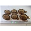 Image 1 : (6) Vision Corning Ware "Smoky Glass" Dishes with Lids (2 - 6.5" Dia, 2 - 5.5" Dia, 2 - 5.25" W)