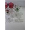 Image 3 : (3) Glass Goblets, (2) Crystal Vases, (3) Glass Coasters, 5-Piece Circle Platter, Glass Cream & Suga