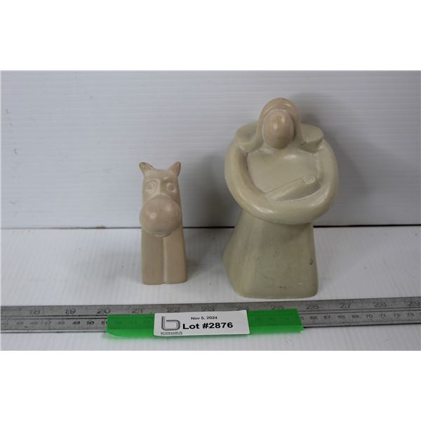 Small Unmarked Ornaments, Mother Holding Baby, Horse