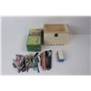 Image 2 : Premium Wet Floral Foam- NIB, Wooden Box, Various Nail Files, Tweezers, Nails Clippers, Misc.