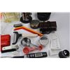 Image 4 : Various Kitchen/ Household Items, Straws, Alarm Clock- Powers On, Knives, Misc.