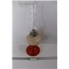Image 1 : Antique White Flame Co. Kerosene Lamp w/ Red Base
