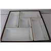 Image 2 : Roscher Serving Carrying Tray- 15.5'' x 15.5'' w/ (5) Small Interlockable Dishes