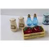 Image 2 : (7) Salt & Pepper Shakers - (1) Toothpick Holder - Beer Steins, Alligators, Lightbulbs, Apple, Peggy