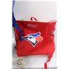 Image 2 : (2) Toronto Blue Jays Cooler Backpacks & Green Wicker Garbage Basket