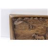 Image 3 : Rothhammer Wood Art - Carved Covered Wagon Scene - 16" x 8"