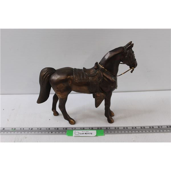 Bronze Horse Cast Figurine - 10" x 12"
