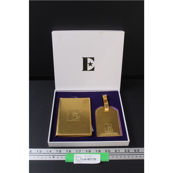 Elton John Luggage Tag & Passport Holder in Case - Appears New