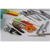 Image 3 : Popeil Deluxe Dial-o-Matic Food Cutter & Various Parring Knives, Nut Cracker, Cork Stoppers, Misc.