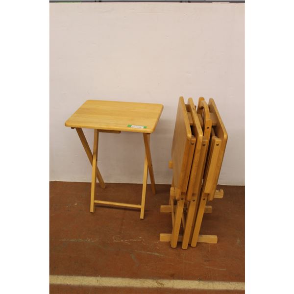 * (4) Wooden TV Stands & Rack - as is