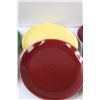 Image 3 : California Modern Brand: (4) Colored Dinner Plates, (4) Colored Dessert Plates Set