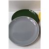 Image 4 : California Modern Brand: (4) Colored Dinner Plates, (4) Colored Dessert Plates Set