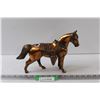 Image 1 : Brass Cast Metal Horse Figurine - 11" x 8"