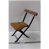 Image 1 : Wood & Metal Miniature Folding Chair - 16" x 9" - Unfolded