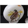 Image 2 : Dant Distillery - A. Singer Brand - Field Birds Decanter & Milk Glass Vase - 9" Tall