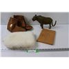 Image 1 : Beaded Cheetah Figurine, Spa Slippers, Wool Washing Mitt, Union Through the Ages