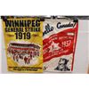 Image 1 : Vintage Style: Winnipeg General Store Strike Cloth Banner & Hello Canada Cloth Banner - 18" x 26"