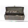 Image 1 : Portable Metal Tool Box w/ Vintage Electric Drill, & Contents