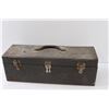Image 4 : Portable Metal Tool Box w/ Vintage Electric Drill, & Contents